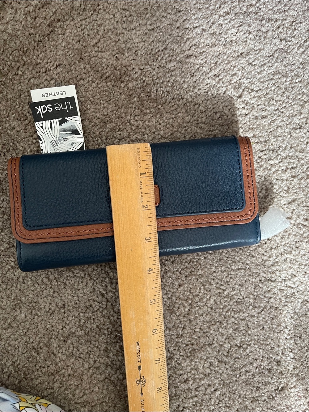 The Sak Navy and Brown Leather Iris Flap Wallet - Picture 13 of 13